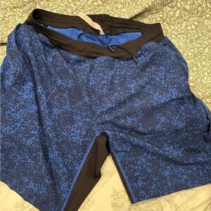 lululemon athletica Blue and Black Athletic Shorts